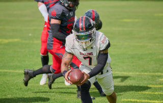 AFVBy Bayernliga 2025, Herzo Rhinos, Aschaffenburg Stallions, American Football Network, AF.N, 30nullvier Photographie, Gerhard Lehner